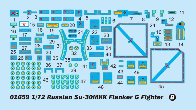 Trumpeter 01659 Russian Su-30MKK Flanker G 1/72 – immagine 19