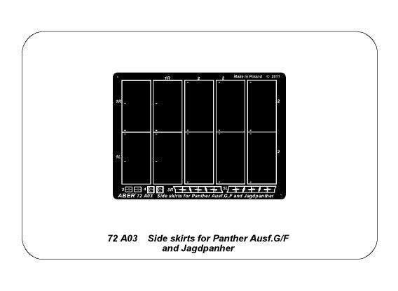Aber 72A03 Side skirts for Panther Ausf.G/F and Jagdpanther 1/72 – image 3