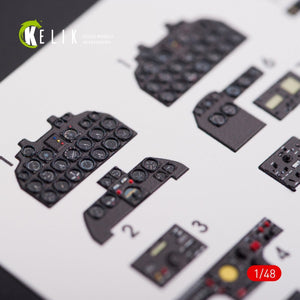 KELIK K48013 F-82 (F,G) &amp;quot;TWIN MUSTANG&amp;quot; INTERIOR 3D DECALS FOR MODELSVIT KIT 1/48 – immagine 4