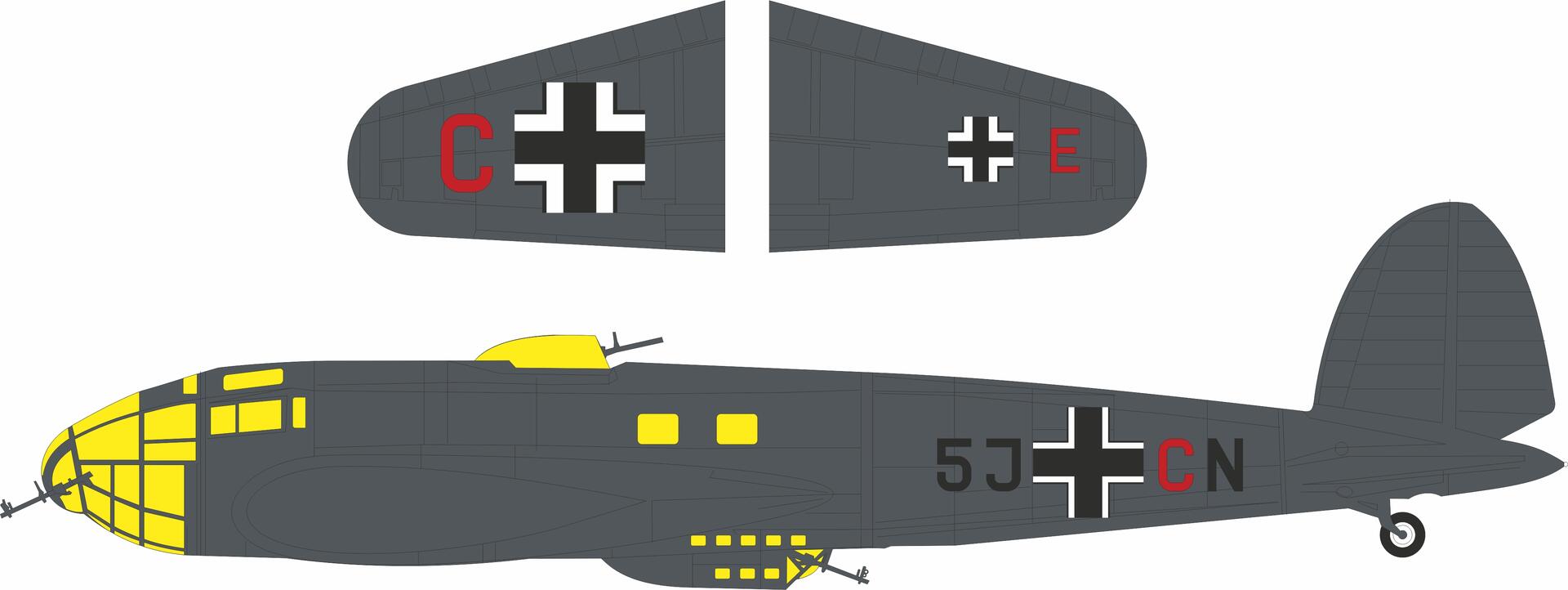 Eduard JX362 Heinkel He-111 P-1 - Code Letters Mask Set for REVELL 1/32