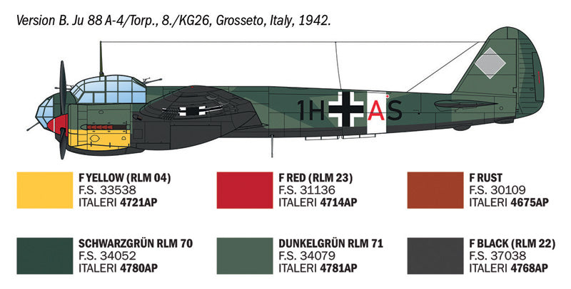 Italeri 1489 Junkers Ju 88 A-4/17 Torpedo Bomber 1/72 – Bild 12