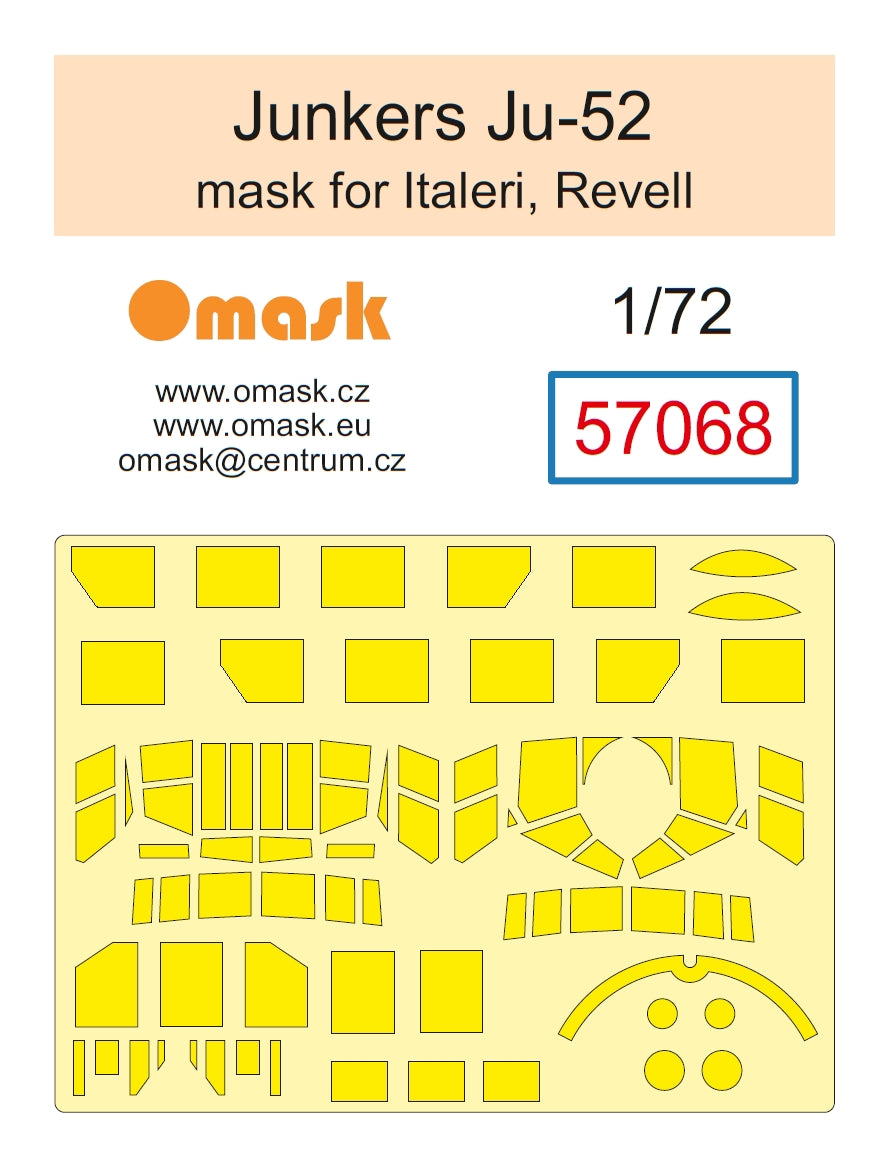 Omask 57068 1/72 Junkers Ju-52 Mask (for Italeri, Revell) 1/72