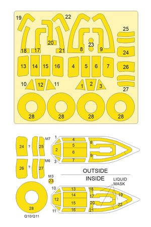 Omask 54092 1/48 Hawker Typhoon Mk. I Car Door Double Sided Mask (for Hasegawa / Hobby 2000) 1/48 – Bild 2