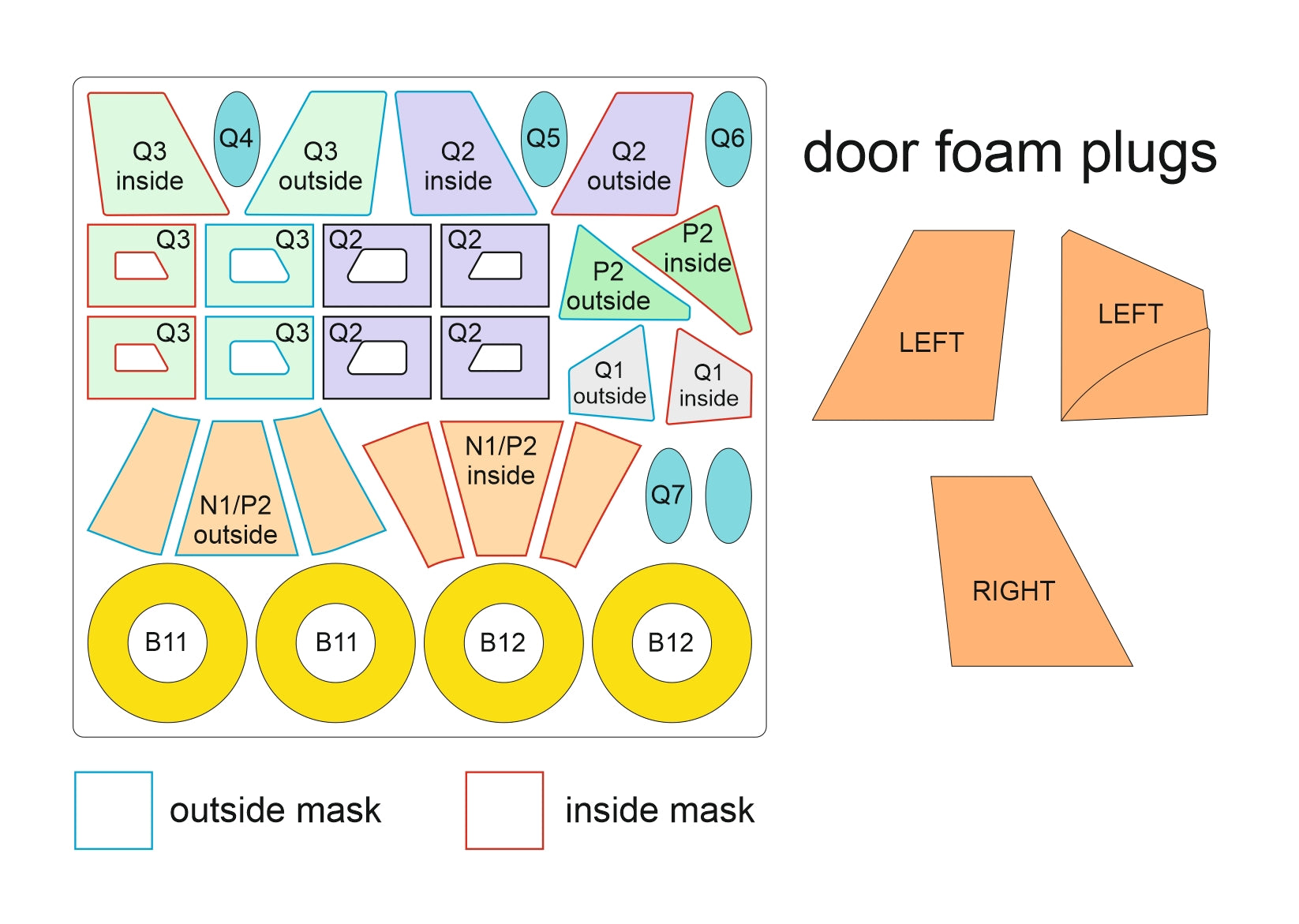 Omask 54102 1/48 PZL M18 Dromader Double Sided Mask and Door Foam Plugs (for IBG) 1/48 – Bild 2